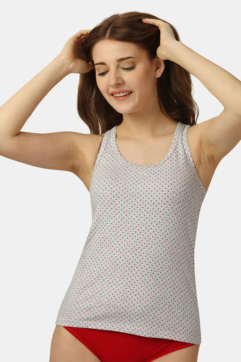 Buy Soie Cotton Elastane Camisole - Red Dot Aop